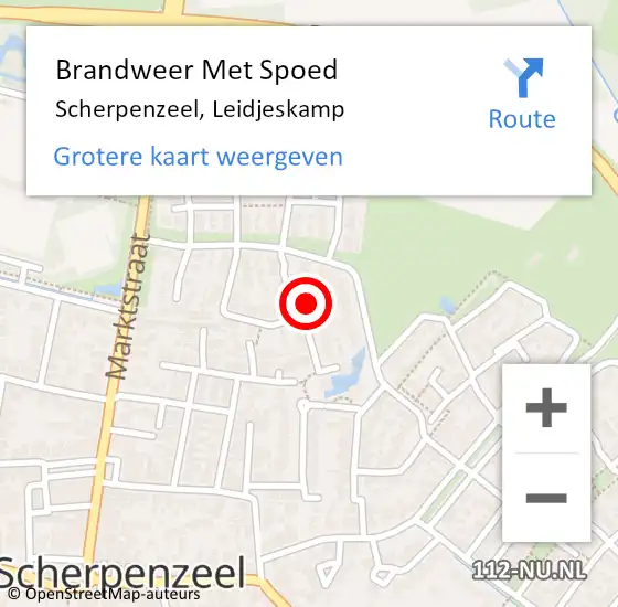 Locatie op kaart van de 112 melding: Brandweer Met Spoed Naar Scherpenzeel, Leidjeskamp op 31 december 2021 21:56