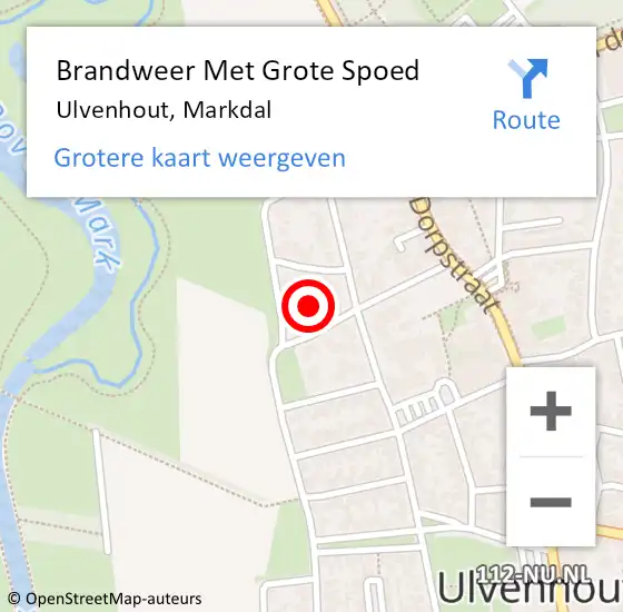 Locatie op kaart van de 112 melding: Brandweer Met Grote Spoed Naar Ulvenhout, Markdal op 31 december 2021 22:02