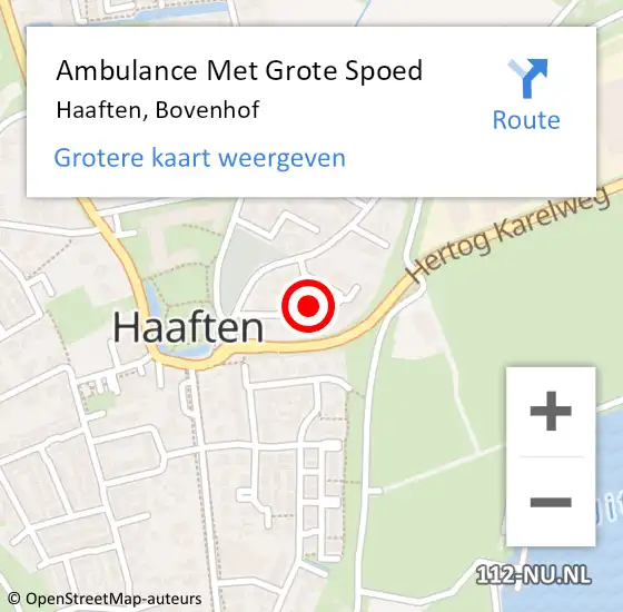 Locatie op kaart van de 112 melding: Ambulance Met Grote Spoed Naar Haaften, Bovenhof op 31 december 2021 22:08