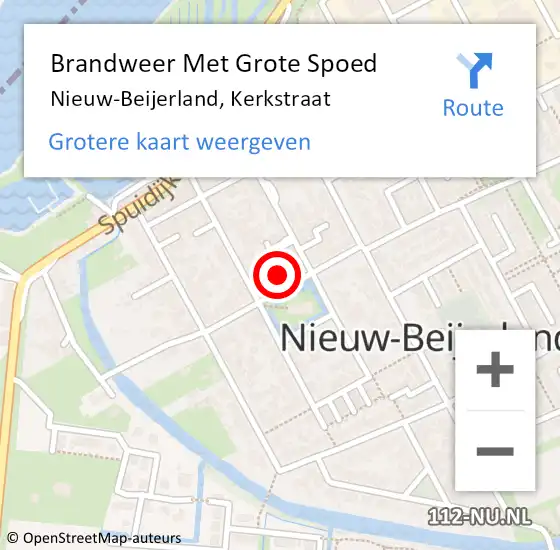 Locatie op kaart van de 112 melding: Brandweer Met Grote Spoed Naar Nieuw-Beijerland, Kerkstraat op 31 december 2021 22:15