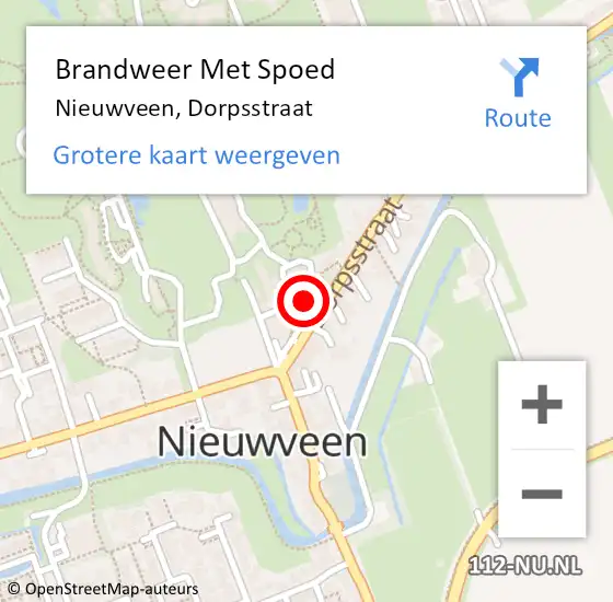 Locatie op kaart van de 112 melding: Brandweer Met Spoed Naar Nieuwveen, Dorpsstraat op 31 december 2021 22:16