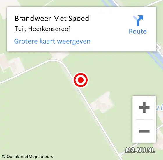 Locatie op kaart van de 112 melding: Brandweer Met Spoed Naar Tuil, Heerkensdreef op 31 december 2021 22:20