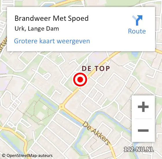 Locatie op kaart van de 112 melding: Brandweer Met Spoed Naar Urk, Lange Dam op 31 december 2021 22:24