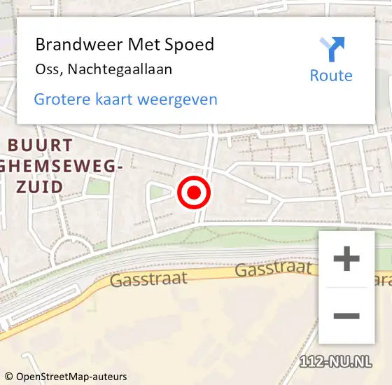 Locatie op kaart van de 112 melding: Brandweer Met Spoed Naar Oss, Nachtegaallaan op 31 december 2021 22:27