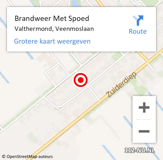 Locatie op kaart van de 112 melding: Brandweer Met Spoed Naar Valthermond, Veenmoslaan op 31 december 2021 22:28