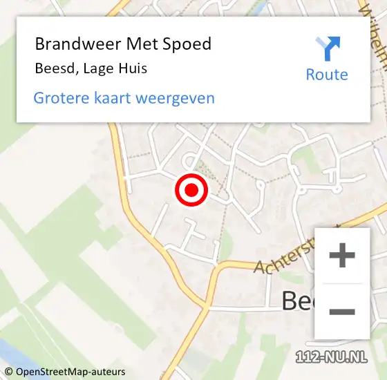 Locatie op kaart van de 112 melding: Brandweer Met Spoed Naar Beesd, Lage Huis op 31 december 2021 22:28