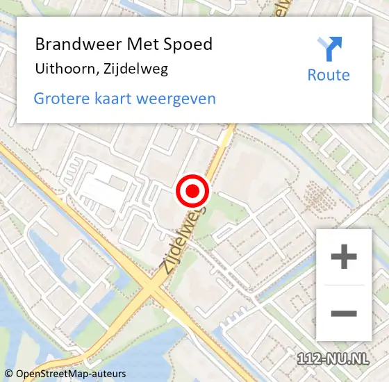 Locatie op kaart van de 112 melding: Brandweer Met Spoed Naar Uithoorn, Zijdelweg op 31 december 2021 22:34