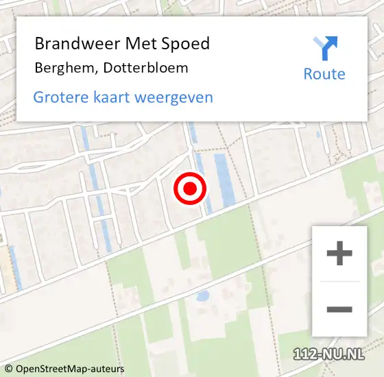 Locatie op kaart van de 112 melding: Brandweer Met Spoed Naar Berghem, Dotterbloem op 31 december 2021 22:38