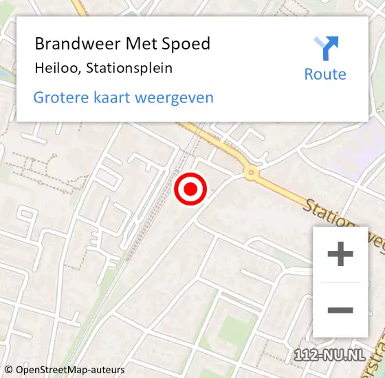 Locatie op kaart van de 112 melding: Brandweer Met Spoed Naar Heiloo, Stationsplein op 31 december 2021 22:41