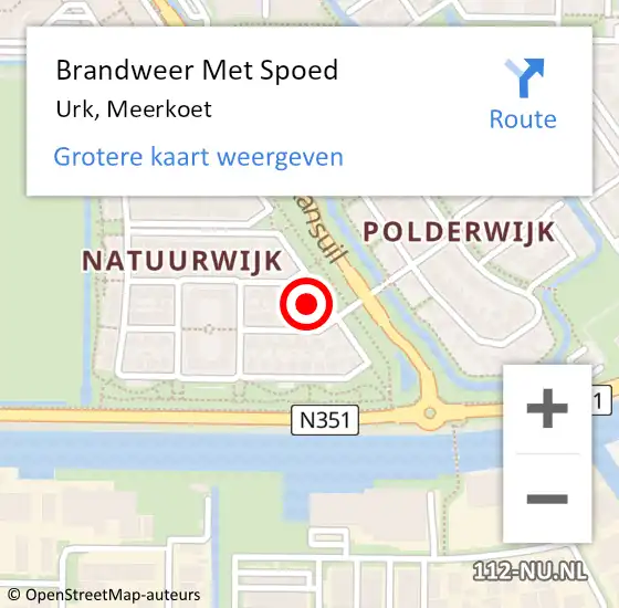 Locatie op kaart van de 112 melding: Brandweer Met Spoed Naar Urk, Meerkoet op 31 december 2021 22:42