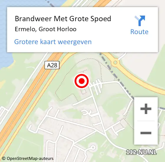 Locatie op kaart van de 112 melding: Brandweer Met Grote Spoed Naar Ermelo, Groot Horloo op 31 december 2021 22:54