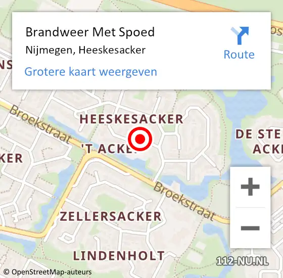 Locatie op kaart van de 112 melding: Brandweer Met Spoed Naar Nijmegen, Heeskesacker op 31 december 2021 22:57