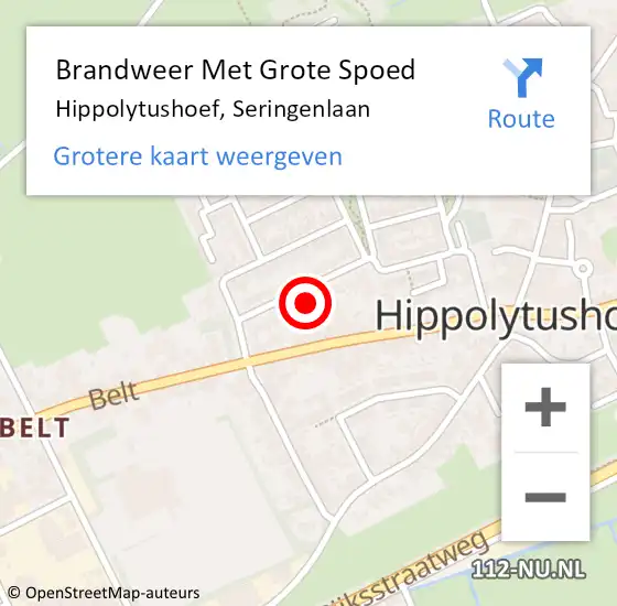 Locatie op kaart van de 112 melding: Brandweer Met Grote Spoed Naar Hippolytushoef, Seringenlaan op 31 december 2021 22:58