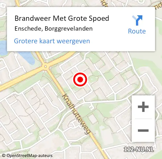 Locatie op kaart van de 112 melding: Brandweer Met Grote Spoed Naar Enschede, Borggrevelanden op 31 december 2021 23:01