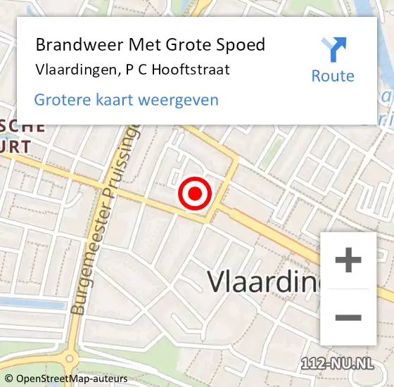 Locatie op kaart van de 112 melding: Brandweer Met Grote Spoed Naar Vlaardingen, P C Hooftstraat op 31 december 2021 23:02