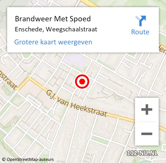 Locatie op kaart van de 112 melding: Brandweer Met Spoed Naar Enschede, Weegschaalstraat op 31 december 2021 23:03