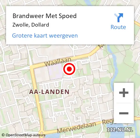 Locatie op kaart van de 112 melding: Brandweer Met Spoed Naar Zwolle, Dollard op 31 december 2021 23:11