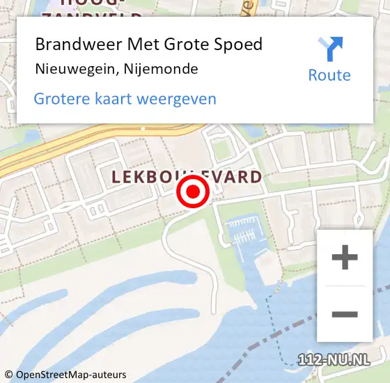 Locatie op kaart van de 112 melding: Brandweer Met Grote Spoed Naar Nieuwegein, Nijemonde op 31 december 2021 23:14