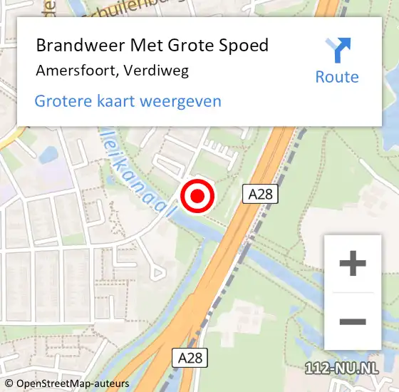 Locatie op kaart van de 112 melding: Brandweer Met Grote Spoed Naar Amersfoort, Verdiweg op 31 december 2021 23:15