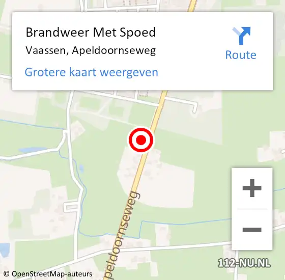 Locatie op kaart van de 112 melding: Brandweer Met Spoed Naar Vaassen, Apeldoornseweg op 31 december 2021 23:16