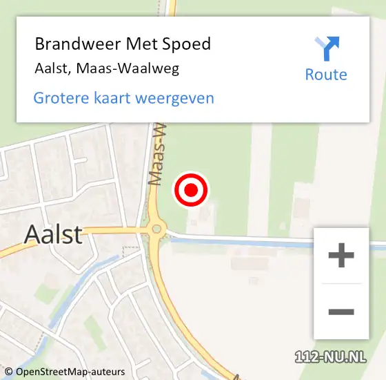Locatie op kaart van de 112 melding: Brandweer Met Spoed Naar Aalst, Maas-Waalweg op 31 december 2021 23:23