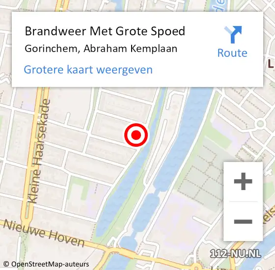 Locatie op kaart van de 112 melding: Brandweer Met Grote Spoed Naar Gorinchem, Abraham Kemplaan op 31 december 2021 23:24