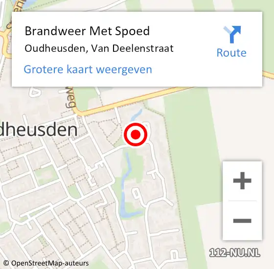 Locatie op kaart van de 112 melding: Brandweer Met Spoed Naar Oudheusden, Van Deelenstraat op 31 december 2021 23:27