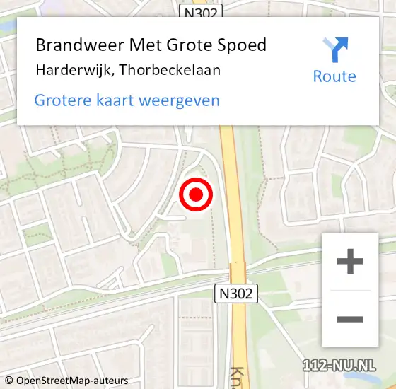 Locatie op kaart van de 112 melding: Brandweer Met Grote Spoed Naar Harderwijk, Thorbeckelaan op 31 december 2021 23:29