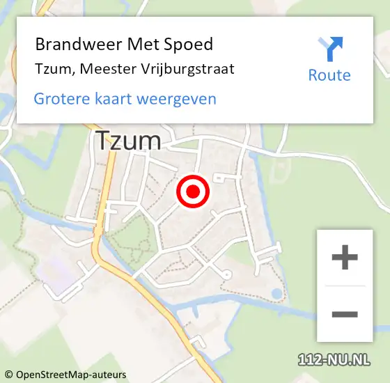 Locatie op kaart van de 112 melding: Brandweer Met Spoed Naar Tzum, Meester Vrijburgstraat op 31 december 2021 23:30