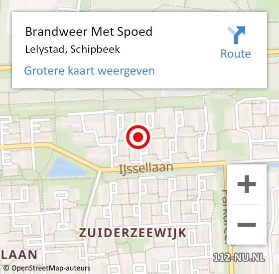 Locatie op kaart van de 112 melding: Brandweer Met Spoed Naar Lelystad, Schipbeek op 31 december 2021 23:35