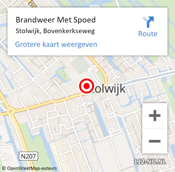 Locatie op kaart van de 112 melding: Brandweer Met Spoed Naar Stolwijk, Bovenkerkseweg op 31 december 2021 23:41