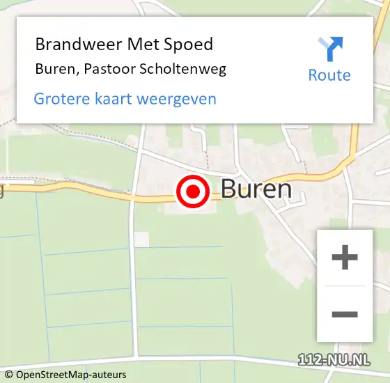 Locatie op kaart van de 112 melding: Brandweer Met Spoed Naar Buren, Pastoor Scholtenweg op 31 december 2021 23:46