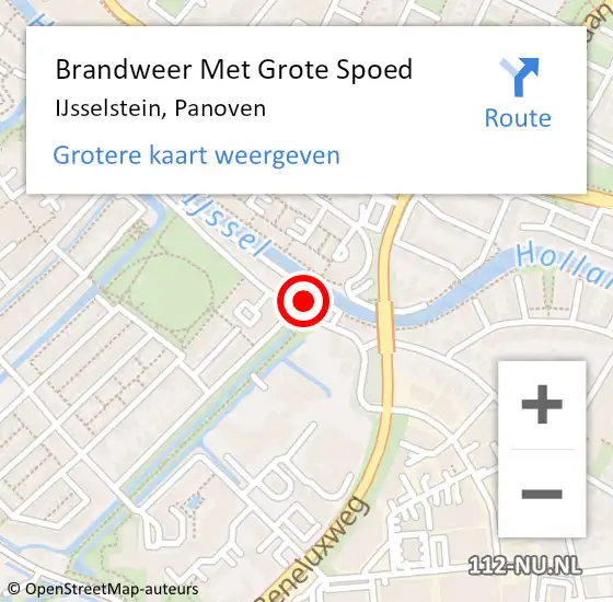 Locatie op kaart van de 112 melding: Brandweer Met Grote Spoed Naar IJsselstein, Panoven op 31 december 2021 23:46