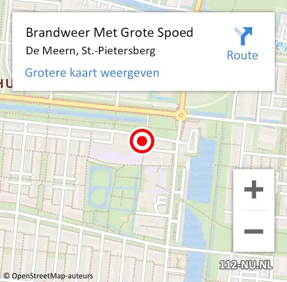 Locatie op kaart van de 112 melding: Brandweer Met Grote Spoed Naar De Meern, St.-Pietersberg op 31 december 2021 23:48