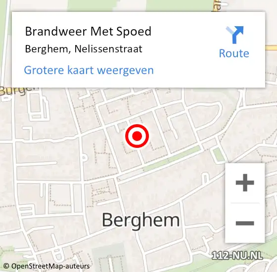 Locatie op kaart van de 112 melding: Brandweer Met Spoed Naar Berghem, Nelissenstraat op 31 december 2021 23:54