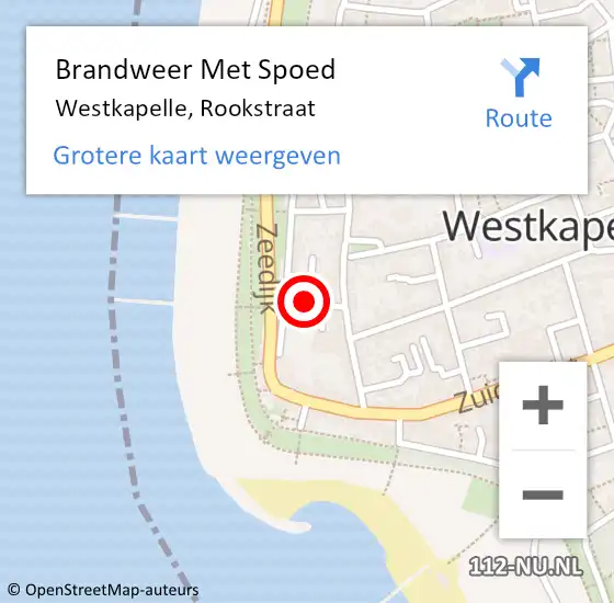 Locatie op kaart van de 112 melding: Brandweer Met Spoed Naar Westkapelle, Rookstraat op 31 december 2021 23:58