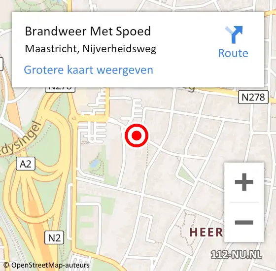 Locatie op kaart van de 112 melding: Brandweer Met Spoed Naar Maastricht, Nijverheidsweg op 1 januari 2022 00:05