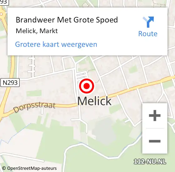 Locatie op kaart van de 112 melding: Brandweer Met Grote Spoed Naar Melick, Markt op 1 januari 2022 00:09