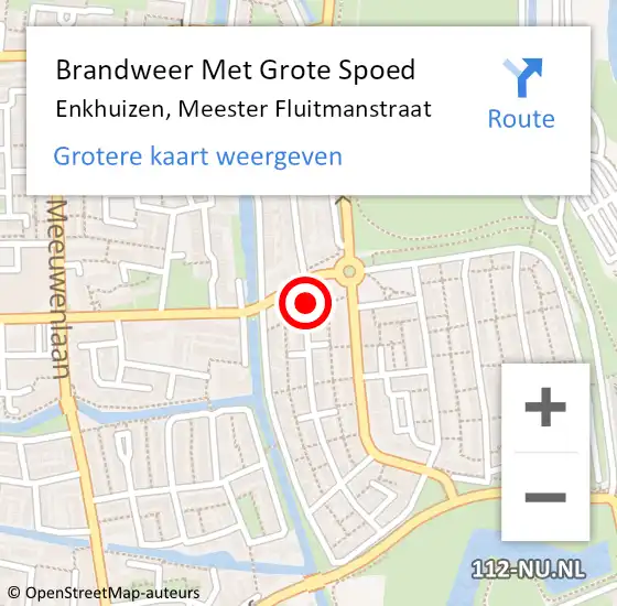 Locatie op kaart van de 112 melding: Brandweer Met Grote Spoed Naar Enkhuizen, Meester Fluitmanstraat op 1 januari 2022 00:15