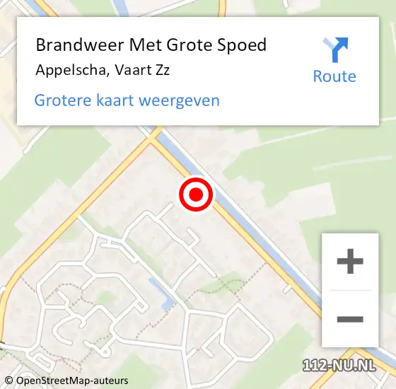 Locatie op kaart van de 112 melding: Brandweer Met Grote Spoed Naar Appelscha, Vaart Zz op 1 januari 2022 00:21