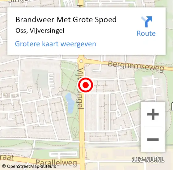 Locatie op kaart van de 112 melding: Brandweer Met Grote Spoed Naar Oss, Vijversingel op 1 januari 2022 00:33