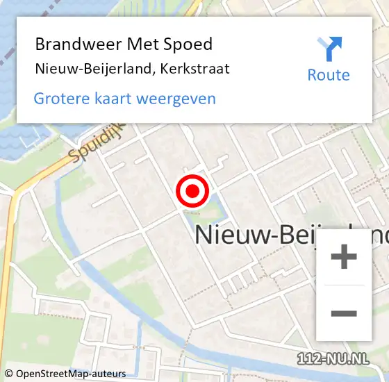 Locatie op kaart van de 112 melding: Brandweer Met Spoed Naar Nieuw-Beijerland, Kerkstraat op 1 januari 2022 00:34