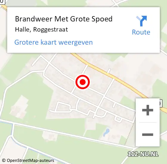 Locatie op kaart van de 112 melding: Brandweer Met Grote Spoed Naar Halle, Roggestraat op 1 januari 2022 00:37