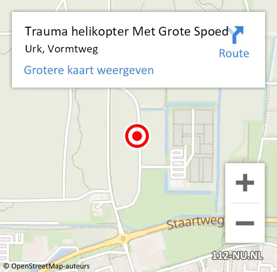 Locatie op kaart van de 112 melding: Trauma helikopter Met Grote Spoed Naar Urk, Vormtweg op 1 januari 2022 00:41