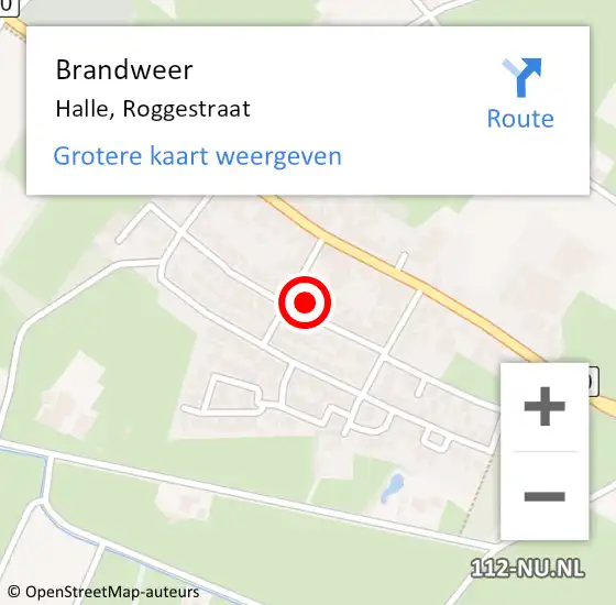 Locatie op kaart van de 112 melding: Brandweer Halle, Roggestraat op 1 januari 2022 00:41