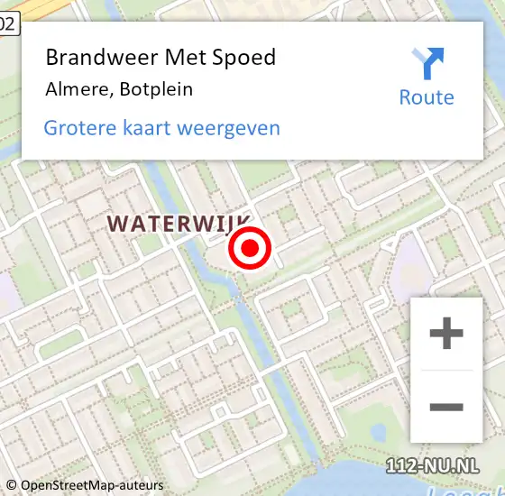 Locatie op kaart van de 112 melding: Brandweer Met Spoed Naar Almere, Botplein op 1 januari 2022 00:42