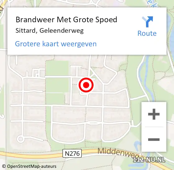 Locatie op kaart van de 112 melding: Brandweer Met Grote Spoed Naar Sittard, Geleenderweg op 1 januari 2022 00:45