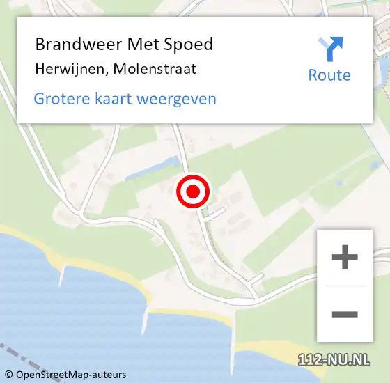 Locatie op kaart van de 112 melding: Brandweer Met Spoed Naar Herwijnen, Molenstraat op 1 januari 2022 00:47