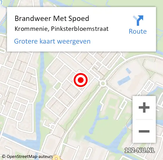 Locatie op kaart van de 112 melding: Brandweer Met Spoed Naar Krommenie, Pinksterbloemstraat op 1 januari 2022 00:51