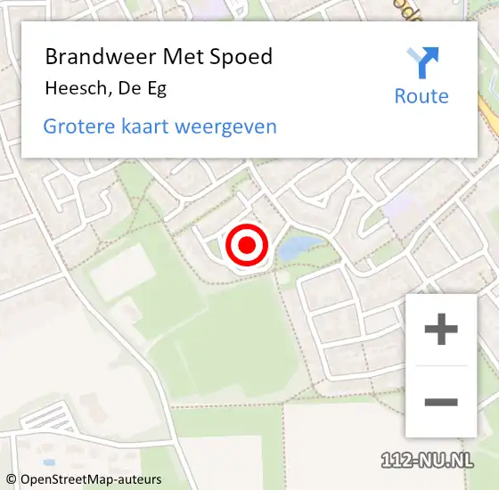 Locatie op kaart van de 112 melding: Brandweer Met Spoed Naar Heesch, De Eg op 1 januari 2022 00:52